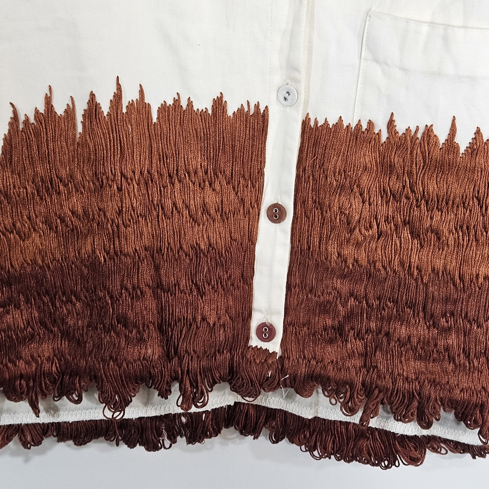 Women's Cream and Brown Top - Picture 3 of 6